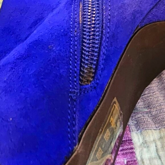 Shoedazzle Blue Suede Stiletto Ankle Boot, Size 9 - Picture 8 of 8